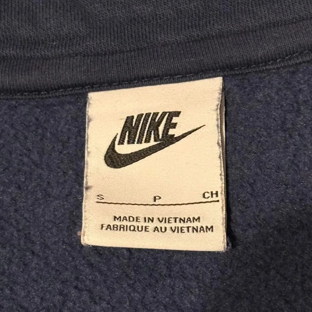 Vintage Y2K Nike Full Zip Track Jacket Navy Blue Stripe Swoosh Logo Small